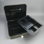BLACK LOCKABLE METAL CASH BOX/SAFE WITH KEYS - NickAlly