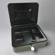 BLACK LOCKABLE METAL CASH BOX/SAFE WITH KEYS - NickAlly