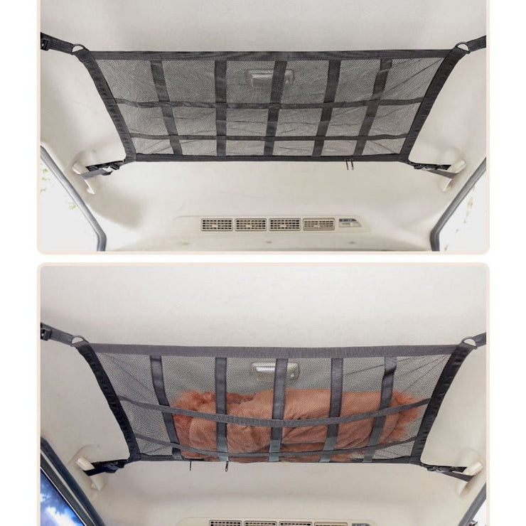 DURABLE & STURDY UNIVERSAL CAR ROOF TOP STORAGE MESH POCKET POUCH (70x50CM) - NickAlly