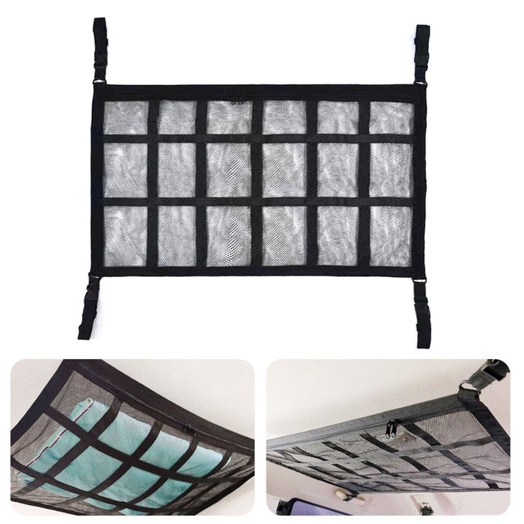 DURABLE & STURDY UNIVERSAL CAR ROOF TOP STORAGE MESH POCKET POUCH (70x50CM) - NickAlly