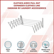 EXPANDER ALUMINIUM ALLOY PULL - OUT CLOTHES LINE/AIRER FOR VAN LIFE - NickAlly