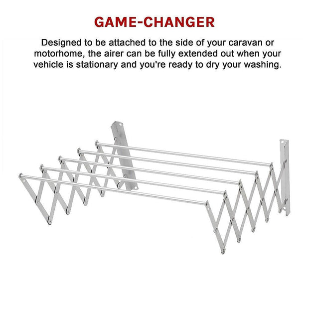 EXPANDER ALUMINIUM ALLOY PULL - OUT CLOTHES LINE/AIRER FOR VAN LIFE - NickAlly