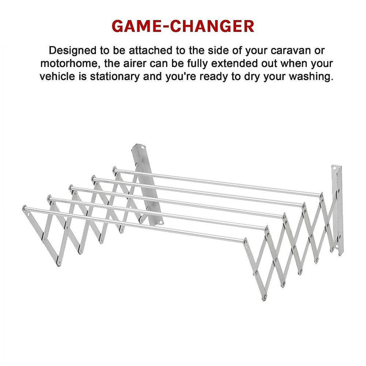 EXPANDER ALUMINIUM ALLOY PULL - OUT CLOTHES LINE/AIRER FOR VAN LIFE - NickAlly