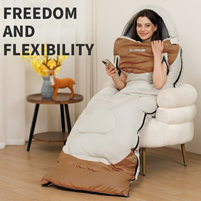 KAIROAD EXTRA WIDE WATERPROOF MUMMY SLEEPING BAG & FREE ACCESSORIES - NickAlly