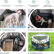 PORTABLE INDOOR/OUTDOOR PET PLAYPEN (114x114x58CM) - NickAlly