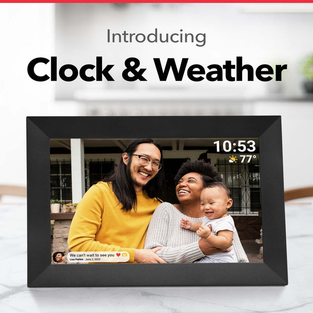Black 32GB Storage 10 - Inch WiFi Digital Photo Frame | HD Display + Remote Photo/Video Sharing via App | - NickAlly