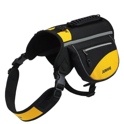 REFLECTIVE DOG SADDLE HARNESS - ADJUSTABLE PET BACKPACK & STORAGE BAGS - NickAlly