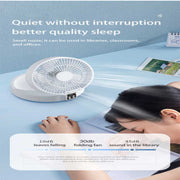 REMOTE - CONTROL WALL MOUNT FOLDABLE MINI USB FAN WITH NIGHT LIGHT - NickAlly