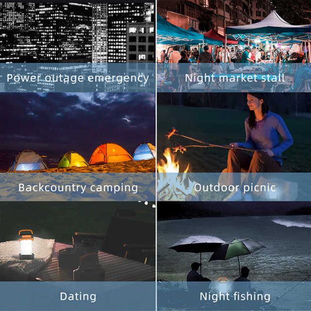 COLLAPSIBLE SOLAR LED LIGHT WEIGHT CAMPING LANTERN - USB CHARGING - NickAlly
