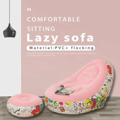 INFLATABLE WATERPROOF SOFA CHAIR WITH OTTOMAN GREAT WHEN CAMPING - NickAlly