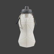 White and Grey Cup Lid Ultimate Foldable Silicone Water Bottle - Lightweight Leakproof Travel & Sports Hydration - 700ml - NickAlly