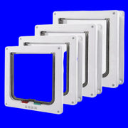 Secure 4 - Way Locking Pet Door for Cats & Small Dogs - Easy Access Flap for Doors, Walls & Glass(Size M) - NickAlly