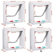Secure 4 - Way Locking Pet Door for Cats & Small Dogs - Easy Access Flap for Doors, Walls & Glass(Size M) - NickAlly