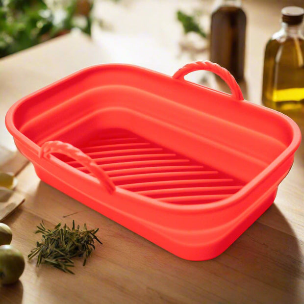 COLLAPSIBLE SILICONE RECTANGLE COOKWARE FOR OVEN/AIR FRYER/MICROWAVE - NickAlly
