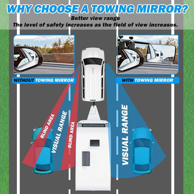 Adjustable Towing Mirrors with Free Carry Bags - NickAlly