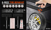 6 - Piece Tyre Repair Kit with T - Handle Tools - NickAlly