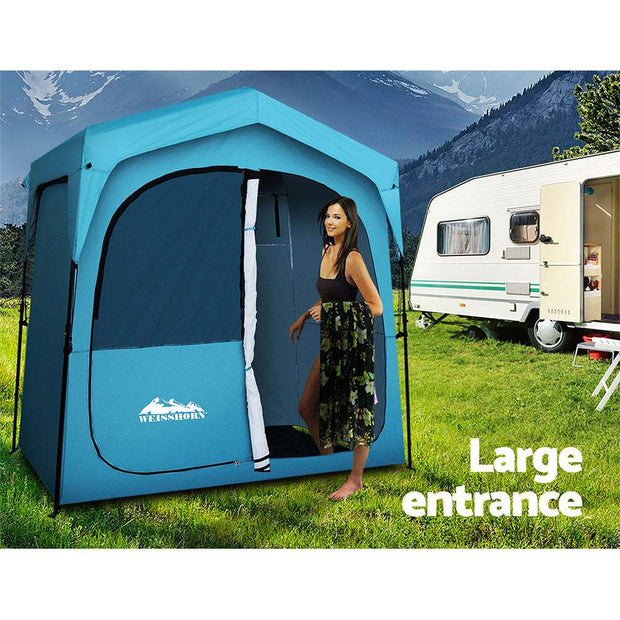 WEISSHORN Camping Shower and Toilet Tent with Large Entrance - NickAlly