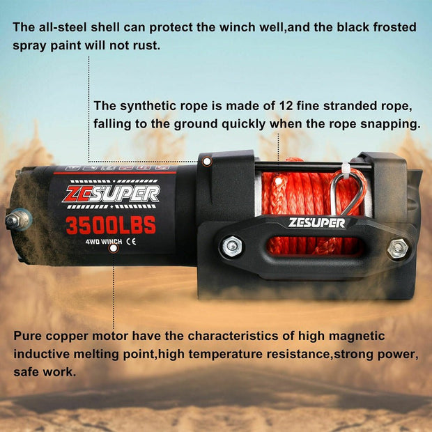 Ze - Super Electric Winch for 4WD Recovery - 3500lbs Capacity. Shop NickAlly - NickAlly